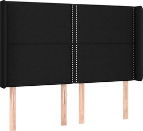 vidaXL Κρεβάτι Boxspring με Στρώμα &amp; LED Μαύρο 140x200 εκ. Υφασμάτινο