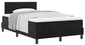 vidaXL Κρεβάτι με Ελατήρια και Στρώμα Μαύρο 120 x 200 cm ύφασμα