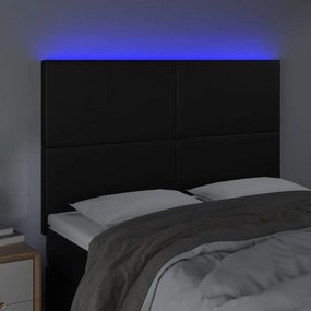 vidaXL Κεφαλάρι Κρεβατιού LED Μαύρο 144x5x118/128 εκ