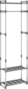 vidaXL Κρεμάστρα Ρούχων με 3 Επίπεδα Ασημί 59x29x192 εκ. Αλουμίνιο