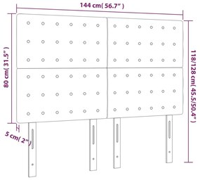 Κεφαλάρι Κρεβατιού LED Σκούρο Πράσινο 144x5x118/128 εκ. - Πράσινο
