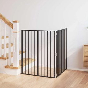 vidaXL Πόρτα Σκύλου 2 τμχ. Μαύρο 80 x 100 cm Επικαλυμμένος Χάλυβας
