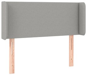 vidaXL Κεφαλάρι Κρεβατιού LED Ανοιχτό Γκρι 93x16x78/88 εκ. Υφασμάτινο