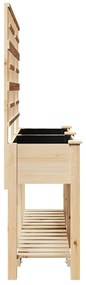 vidaXL Γλάστρα Κήπου Μπεζ 161 x 46 x 152.5 εκ. Στερεό ξύλο έλατου