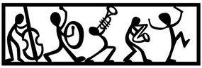 Διακοσμητικό Τοίχου Musicians 891TNL1405 60x19cm Black Wallity Μέταλλο