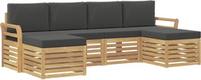 vidaXL Σειρά Καναπέ Εξωτερικού 6 pcs Άσπρο και Ανθρακί