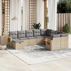 vidaXL Patio Sofa Set 9,00-θέσια Beige and Grey