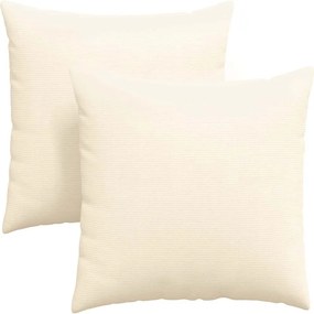 vidaXL Μαξιλάρι Καναπέ 2 pcs Κρεμ 60 x 60 cm Υφασμάτινο Κορντουρά