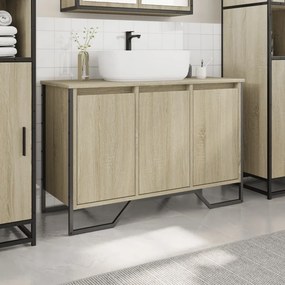 vidaXL Ντουλάπι Νιπτήρα Μπάνιου Sonoma Δρυς 91x35x60 εκ. Επεξ. Ξύλο