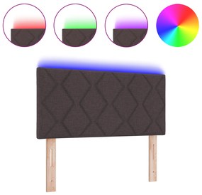 vidaXL Kεφαλάρι LED  Σχέδιο Διαμαντιών Σκούρο Καφέ 100 εκ. Υφασμάτινο