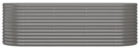 Ζαρντινιέρα Γκρι 224x80x68 εκ. Ατσάλι με Ηλεκτρ. Βαφή Πούδρας - Γκρι