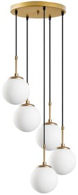 Φωτιστικό Οροφής Orbital 521SHN3460 40x40x115cm 5xE14 40W Gold Opviq