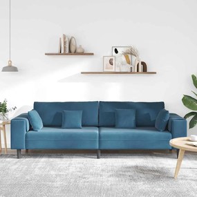 vidaXL Καναπές Μπλε 250 x 77 x 76 εκ. Βελούδο