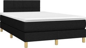 vidaXL Κρεβάτι Boxspring με Στρώμα &amp; LED Μαύρο 120x190 εκ. Υφασμάτινο