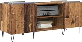 vidaXL Ντουλάπι δίσκων βινυλίου με ράφι Παλιό Ξύλο 121 x 38 x 48 cm