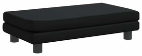 vidaXL Καναπές Παιδικός με Υποπόδιο Μαύρος 100x50x30 εκ. Συνθ. Δέρμα