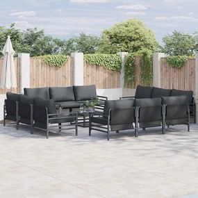 vidaXL Σετ Καναπέ Κήπου 13 pcs Ανθρακί Ατσάλι