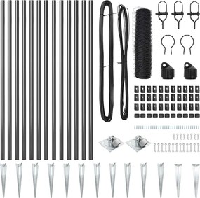 vidaXL Στύλος Περιφράξεων Γκρι 25 x 0,4 μ. (50 χλστ πλέγμα)