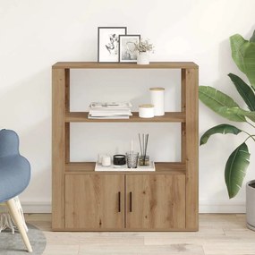 vidaXL Πλαϊνό γραφείο artisan δρυς 30 x 80 x 90 εκ Επεξεργασμένο ξύλο