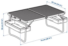 STRANDÖN πτυσσόμενο τραπέζι, 74x43 cm 205.758.36
