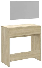 vidaXL Μπουντουάρ με Καθρέφτη Sonoma Δρυς 80 x 39 x 80 εκ.
