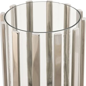 Κηροπήγιο Home ESPRIT Ασημί Κρυστάλλινο Χάλυβας 12 x 12 x 20 cm