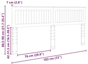 vidaXL Κεφαλάρι Παλιό Ξύλο 180 cm Επεξεργασμένο ξύλο