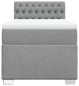 VidaXL Κρεβάτι Boxspring με Στρώμα Ανοιχτό Γκρι 80x200 εκ. Υφασμάτινο