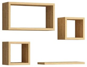 Babine melamine shelf in oak shade 84x15x44cm 84x15x44 εκ.