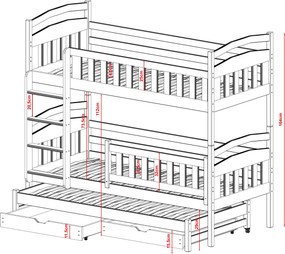 Κουκέτα BLANKA 90x200 graphite