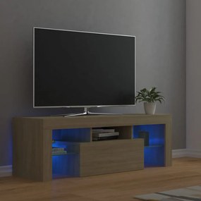 vidaXL Έπιπλο Τηλεόρασης με LED Sonoma Δρυς 120 x 35 x 40 εκ.