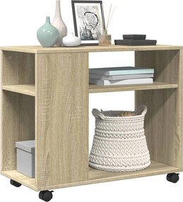 vidaXL Βοηθητικό Τραπέζι με Ρόδες Sonoma Δρυς 70x35x60 εκ. Επεξ. Ξύλο
