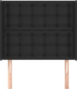 vidaXL Κεφαλάρι με Πτερύγια Μαύρο 93x16x118/128 εκ. Συνθ. Δέρμα