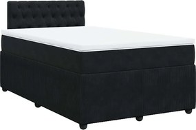 vidaXL Κρεβάτι Boxspring με Στρώμα Μαύρο 120 x 200 εκ. Βελούδινο