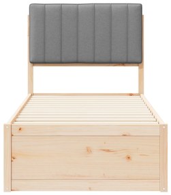 vidaXL Σκελετός Κρεβατιού με Επενδεδυμένο Κεφαλάρι Ανοιχτό γκρι