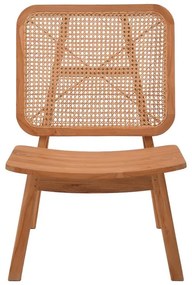 Καρέκλα Viborg φυσικό teak ξύλο-φυσικό rattan 60x75x87εκ 60x75x87 εκ.