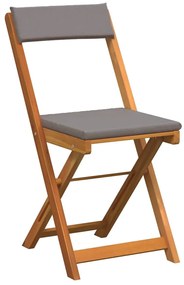 vidaXL Σετ Μπιστρό Κήπου με μαξιλάρι 3 pcs Καφέ Μασίφ ξύλο ακακίας