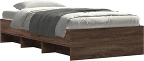 vidaXL Πλαίσιο Κρεβ. Χωρ. Στρώμα Καφέ Δρυς 90x200 εκ. Επεξ. Ξύλο