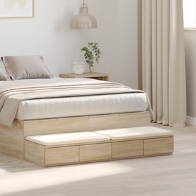 vidaXL Κομοδίνα με Συρτάρια Sonoma Oak 120x36.5x16.5 εκ Επεξεργασμένο Ξύλο