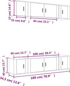 vidaXL Σετ Επίπλων Τηλεόρασης 6 Τεμαχίων Sonoma Δρυς Επεξ. Ξύλο