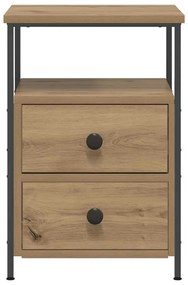 vidaXL Κομοδίνο τεχνίτης Δρυς 34x35,5x50 εκ. από Επεξεργασμένο Ξύλο