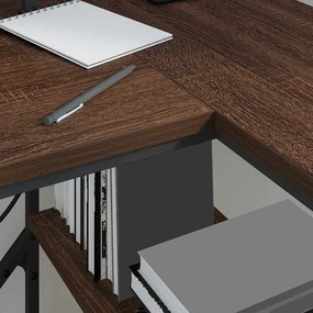 vidaXL Γραφείο Καφέ δρυς 120 x 79 x 86.5 εκ. Επεξεργασμένο ξύλο