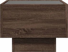 vidaXL Κομοδίνο Άπειρο Φως LED Καφέ Δρυς 40x40x30 εκ.