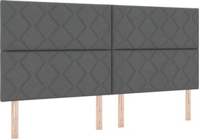 vidaXL Κρεβάτι box spring με στρώμα Σκούρο Γκρι 200 x 200 cm Ύφασμα