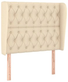 vidaXL Κρεβάτι Boxspring με Στρώμα Κρεμ 90x190 εκ.Υφασμάτινο