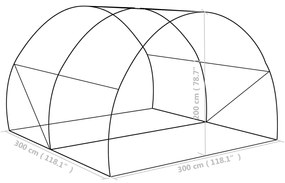 Θερμοκήπιο 9 μ² 300 x 300 x 200 εκ. - Πράσινο