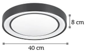 InLight Πλαφονιέρα οροφής από μαύρο μέταλλο και ακρυλικό (42179-Β)