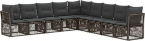 vidaXL Σετ Καναπέ Κήπου 9 pcs Γκρι συνθετικό ρατάν