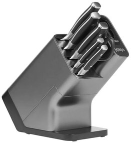 Σετ μαχαιριών κουζίνας με ακονιστήρι Ninja K32014EUUK, 6 τεμαχίων, StaySharp, Εργονομικός σχεδιασμός, Ασημί/μαύρο