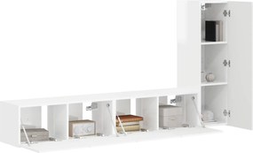 vidaXL Σετ επίπλου τηλεόρασης 3 pcs Υψηλής γυαλάδας λευκό